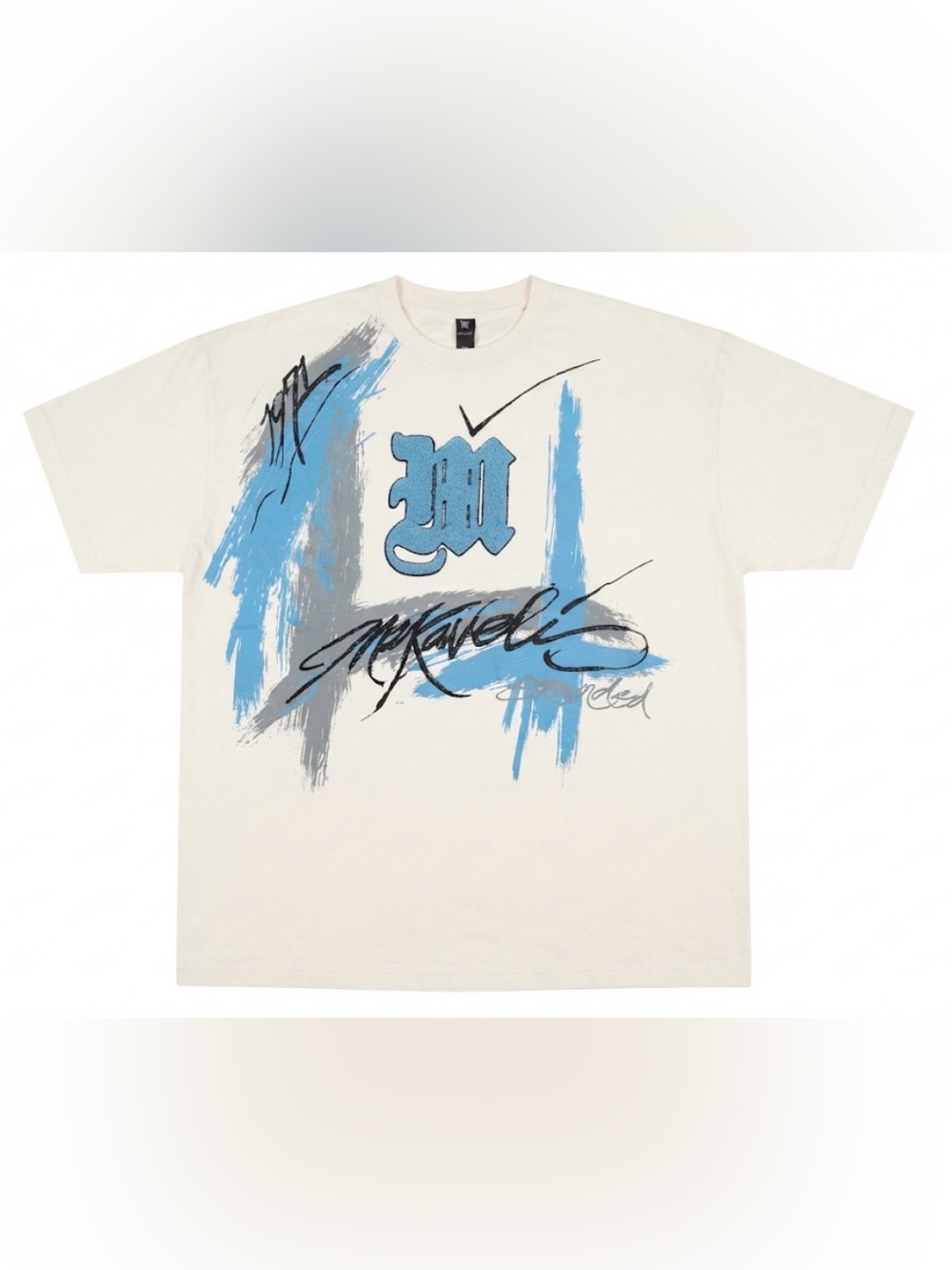 Makaveli Branded T-Shirt Mens XXL White Blue Graphic Hip Hop Tupac 2Pac Y2K
